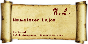 Neumeister Lajos névjegykártya